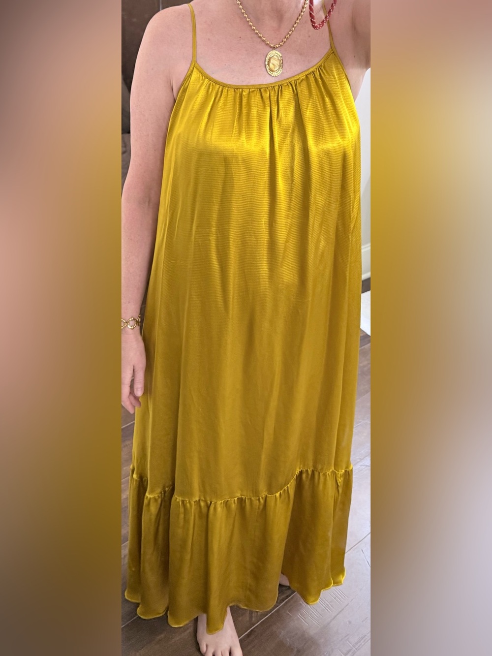 Liquid Gold Satin Dress - Picture 8 of 8